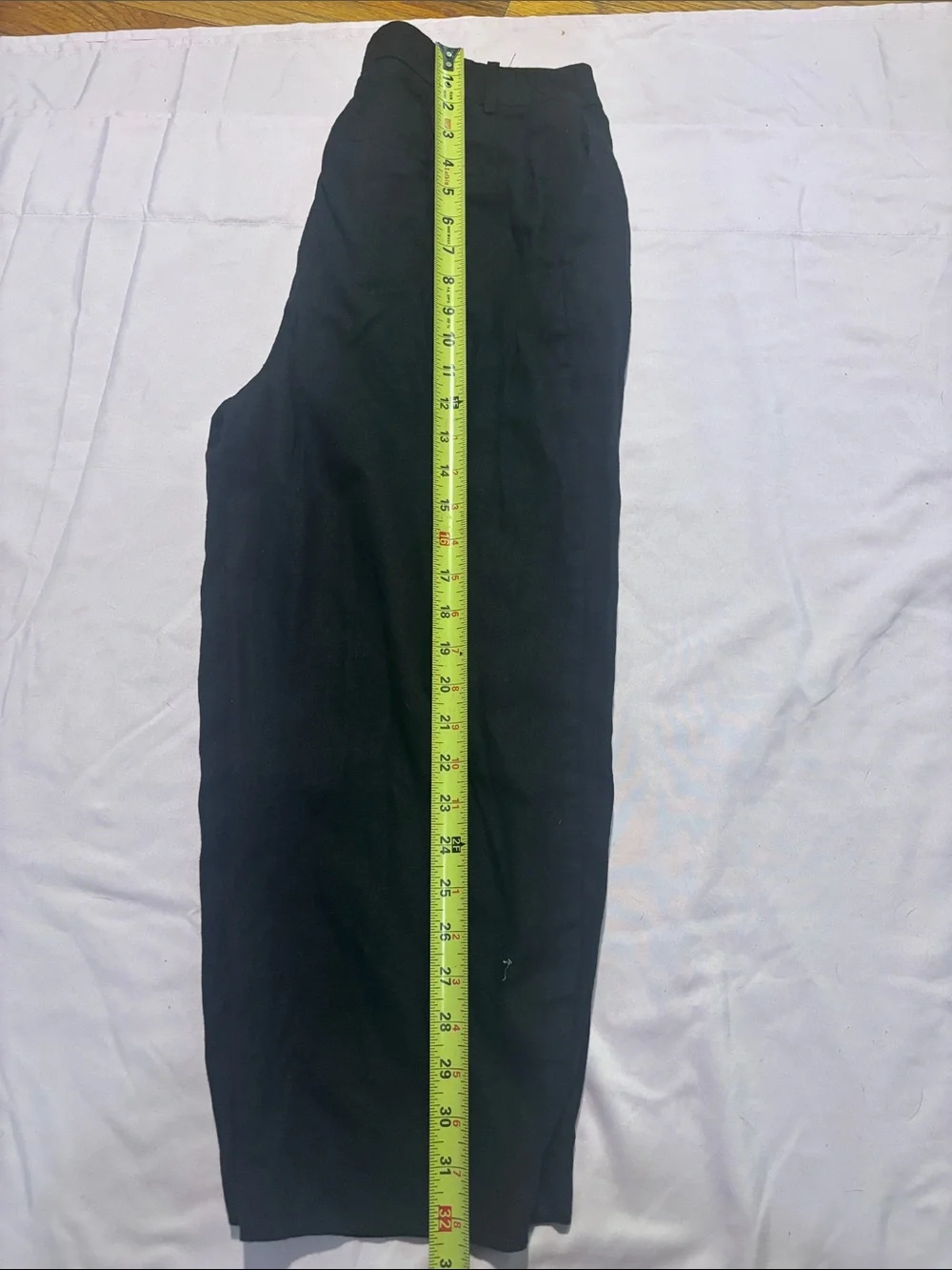 Zara Black Cropped barrel Leg linen blend Pants